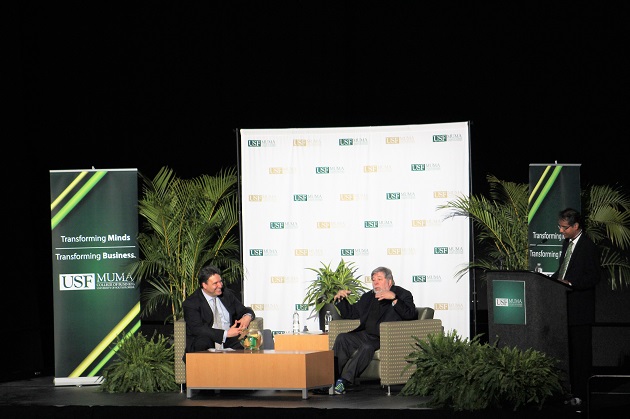 Steve Wozniak speaking at the University of South Florida, 2018 (photo: 813 Area)