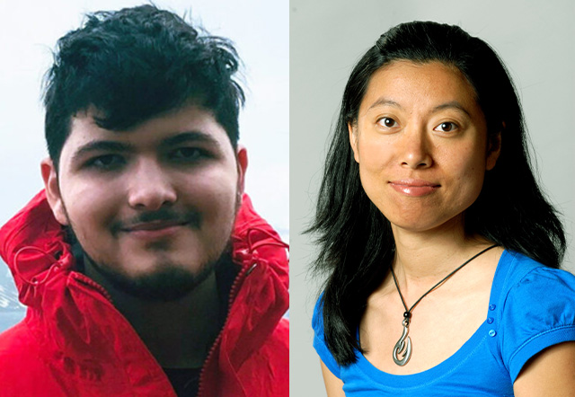 Photo of Vivek Nair, left, and photo of Dawn Song, right.